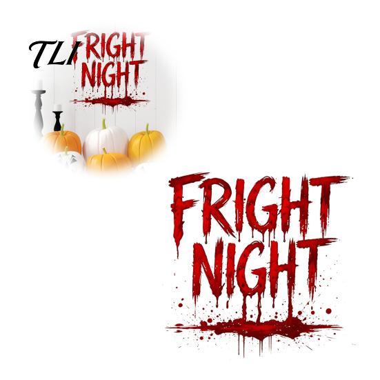 Decorative Stickers for Parties Fright Night Wall Sticker, Halloween Blood Dripping Letters Decal, Haunted House Scene Props Waterproof Spooky Sticker