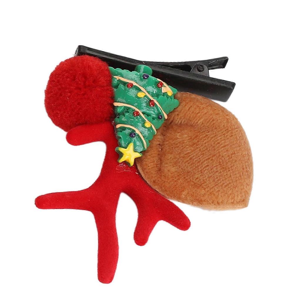 4 Pairs Christmas Hair Clips Fashion Cute Sweet Decorative Reindeer Antlers Hair Pins for Christmas Halloween Party