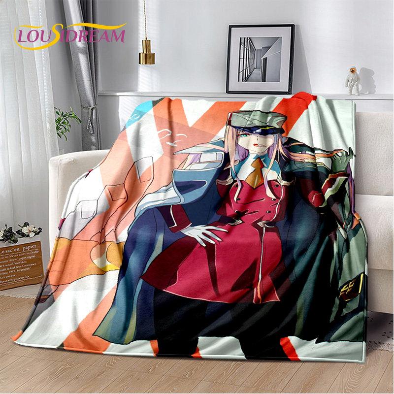 Zero Two DARLING In The FRANXX Soft Plush Blanket,Flannel Blanket Throw Blanket for Living Room Bedroom Bed Sofa Picnic Cover 3D