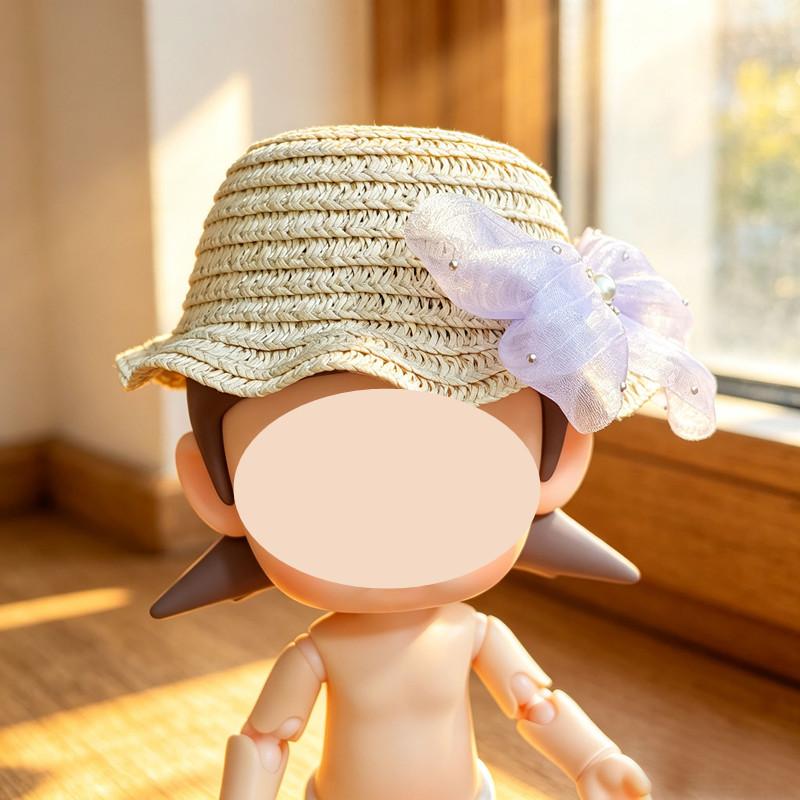 [Cloth Only] Moveable Doll 20CM Zsiga Clothes purple Breathable Snowflake Shirt, Straw Hat and Skirt Set Doll Accessory