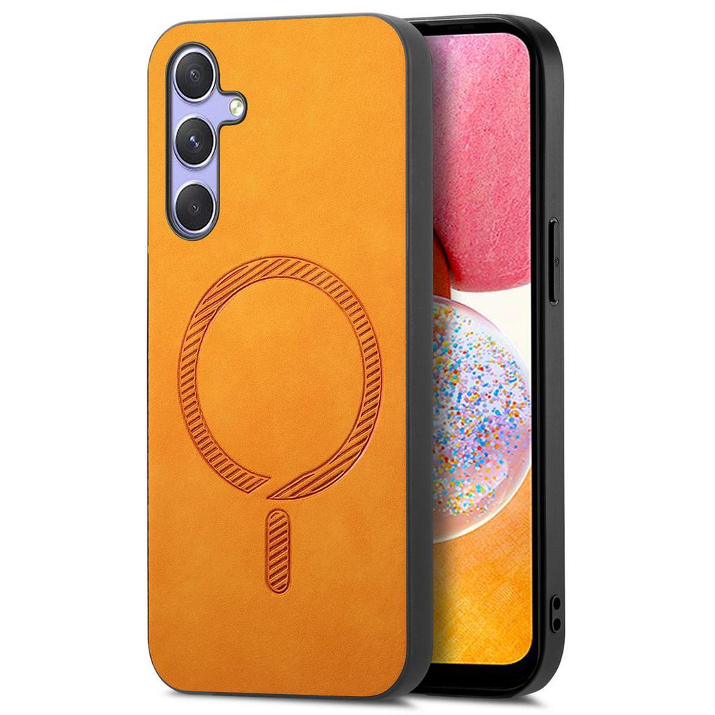 Кожаная задняя крышка для Samsung Galaxy A14 5G/A14 4G, совместимая с MagSafe, чехол для телефона с покрытием soft-touch