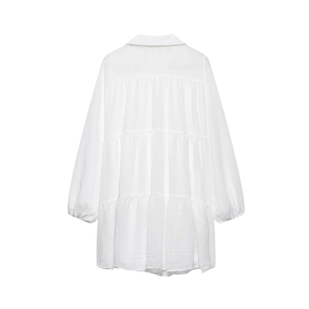 2025 Spring/Summer Women's V-Neck Layered Patchwork Long-Sleeve Dress