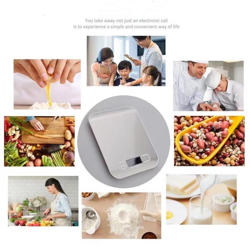 10 кг/5 кг кухонные весы из нержавеющей стали для взвешивания продуктов питания, диетические измерения, прецизионные электронные весы, инструменты для выпечки