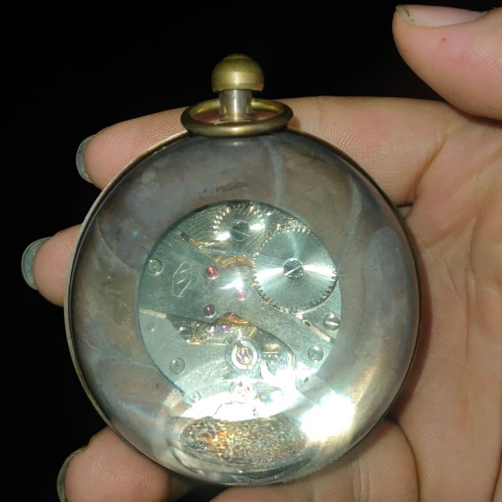 Ретро Часы 5см Латунь Стеклянный Шар Механические Древнеримские Настольные Украшения Орнаменты