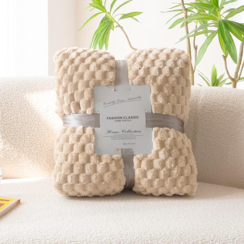 Thickened Fleece Throw Blanket Soft Warm Flannel Plush Blanket Solid Color Air Conditioning Sofa Bed Blanket