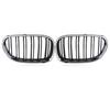 1 Pair Double Line Gloss Silver Car Front Bumper Grilles Kidney Racing Grill For BMW 7 Series F01 F02 2009-2015 Car Accessories
