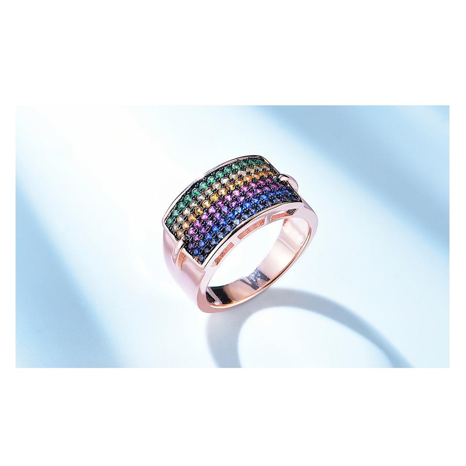 Umcho Твердые кольца из стерлингового серебра 925 пробы, красочные радужные кольца с драгоценными камнями для женщин, обручальное обручальное кольцо