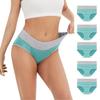 5PC Women's Large Color Cotton High Waist Pants With Raised Hips Underwear
