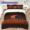 Cleveland Browns Pattern Bedding uilt Set uilt Cover Pillowcase Home Decoration Birthday Gift (1*duvet cover + 2*pillowcase without core)