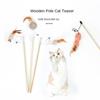 1PC Teaser Feather Toys Kitten Funny Colorful Rod Cat Wand Toys Wood Pet Cat Toys Interactive Stick Pet Cat Supplies