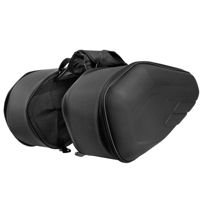 Komine SA-254 Molded Saddlebag 36L (18L per side) with Rain Cover Black Free (36L)