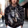 Autumn New Wolf Dog and Beauty Printed Men's Thin Hoodie Casual Comfortable 3D Digital Printing Hoodie Men and Women Couple Baseball Uniform