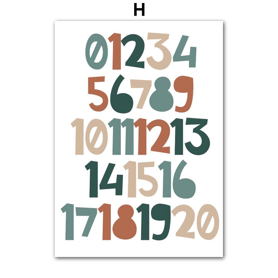 Lion Giraffe Zebra Growth Quotes Number Alphabet Wall Art Posters Prints Nordic Canvas Painting Cartoon Pictures Kids Room Decor