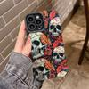 Мягкий чехол с пугающим рисунком черепа для iPhone 16 15 14 12 11 13 Pro Max 14Plus 12 13 Mini 7 8 Plus X XS Max XR задняя крышка