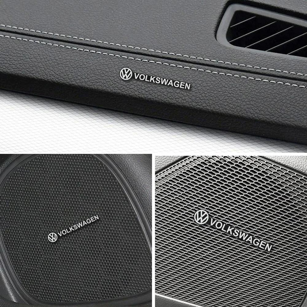 4Pcs Car Audio Decorate 3D Aluminum Emblem Badge Sticker Decal For Volkswagen VW Rline GTI Golf 6 Polo Passat Interior Mouldings