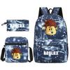 Roblox Backpack Set 3-Piece School Bag Travel Bag Student Bookbag for Boys Girls Adults Black