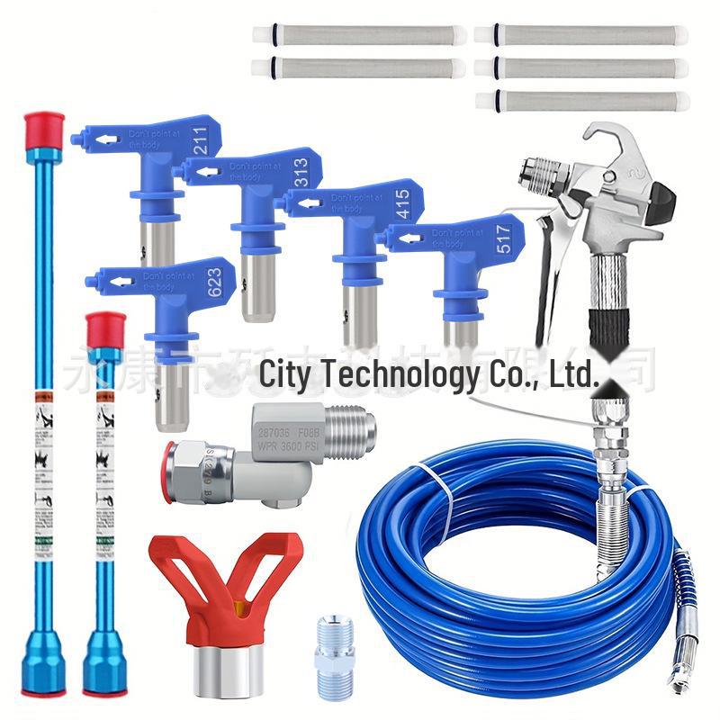 Комплект безвоздушного распылителя высокого давления: Форсунка, седло «утконос», труба, фильтр распылителя, удлинительный стержень.