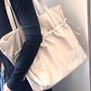 Zipper Nylon Shoulder Bag Drawstring Storage Pouch Casual Versatile Commuting Handbag  Shopping