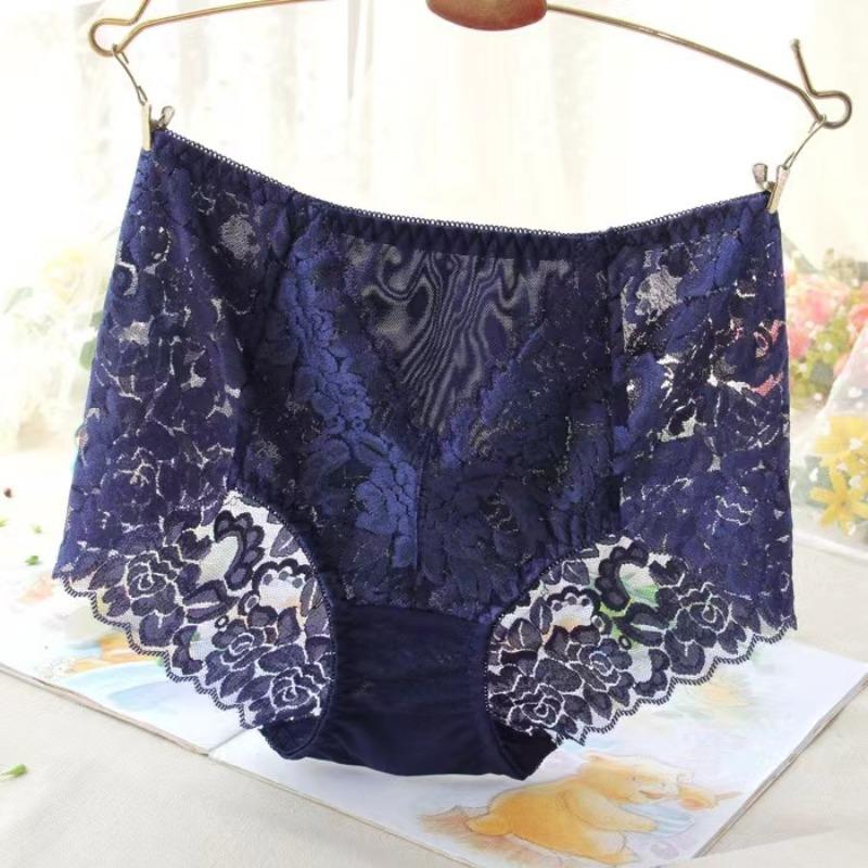 Ladies Sexy Mesh Panties High-waist Seamless Lace Underwear Briefs Transparent Silk Women Cotton Health Knickers Lingerie