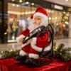 Аниматронный Санта Сидящий Домашние Украшения Играющий на Скрипке Электрический Рождественский Санта Для Спальни Витрины Магазина Квартиры