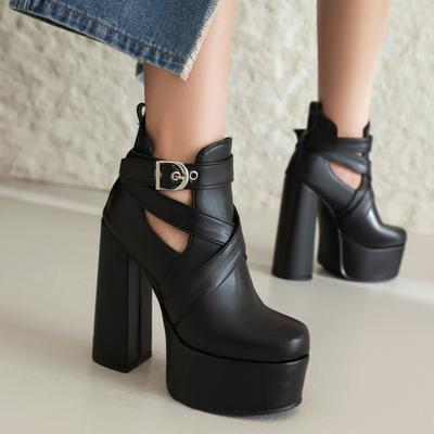 Женские босоножки на высоком каблуке, сексуальные, в европейском и американском стиле, летние, новые, водонепроницаемые, на толстом каблуке, большого размера, однотонные босоножки