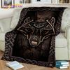 Viking Norse Mythology Fenrir Crow BlanketFlannel Throw Blanket for Home Bedroom Bed Sofa Picnic Office Hiking Leisure Nap Gift