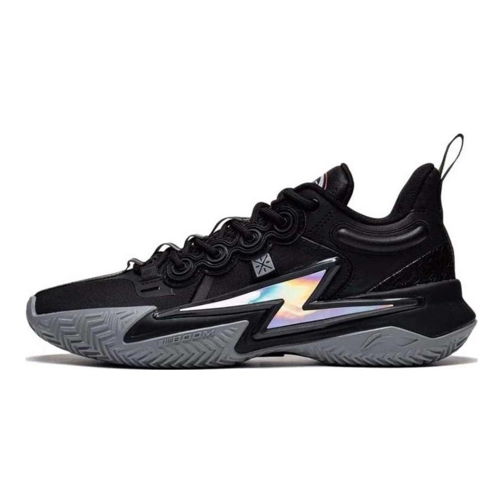 Li Ning Son Of Flash Удобные износостойкие дышащие низкие мужские баскетбольные кроссовки Черные ABPT019-7