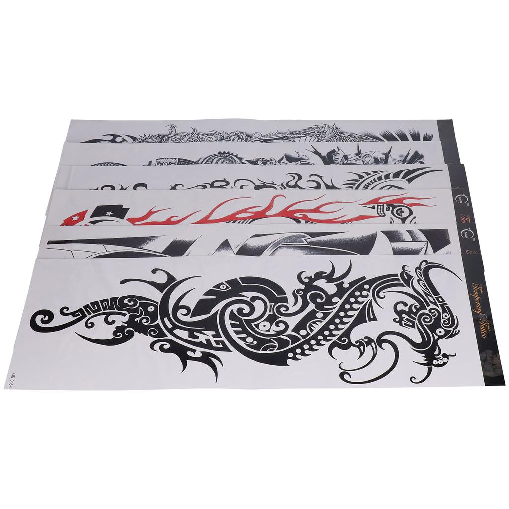 6 шт. Временная тату-наклейка Водонепроницаемые Временные татуировки на всю руку для рук и ног