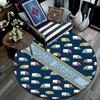 Custom Name,Truck Ribbon Label Doodle Series pattern round rug,Carpet Rug for Living Room Bedroom Playroom ,Non-slip Floor Mat,Holiday Gifts and Birth