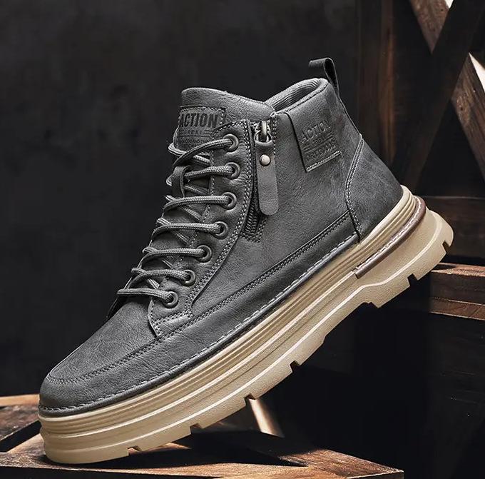 Ботинки Martin мужские осень-зима 2024 новые черные мужские водонепроницаемые ботинки в британском стиле с толстой подошвой и высоким берцем