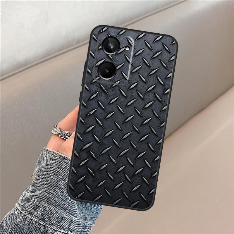Чехол с металлическим узором из стали и железа для Realme 15 14 13 12 11 Pro Plus C63 C61 C55 C51 C53 C25 C65 C67 C71 C75 GT6 GT7 Pro
