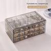 Стеклянный ящик для хранения косметики большой емкости с ящиками для помад, масок и многого другого - пылезащитный органайзер.RelativeLayout