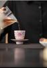 Su's Ceramic Enamel Color Palace Style Ceramic Personal Tea Cup Tea Tray Gift Box Accompanying Gift (Pink)