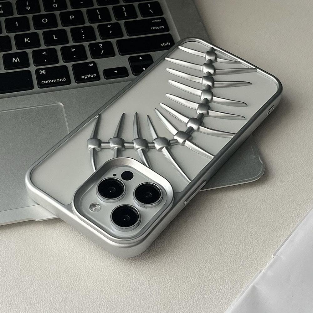 3D Чехол-скелет с полыми элементами для рассеивания тепла для iPhone 16 15 14 13 12 11 Pro Max Ударопрочный Матовый Мягкий Силиконовый Чехол