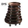 Metal Plant Caddy with Wheels Heavy Duty 360-degree Rolling Plant Dolly Stand Round Wheeled Planter Roller Base for Potted Tree Flower