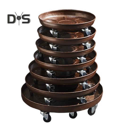 Metal Plant Caddy with Wheels Heavy Duty 360-degree Rolling Plant Dolly Stand Round Wheeled Planter Roller Base for Potted Tree Flower