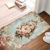 1PC Flower Pattern Kitchen Rug Non-Slip Door Mat Pop Design Bathroom Rug Bath Mat Carpet for Home Sink Laundry Decoreeree