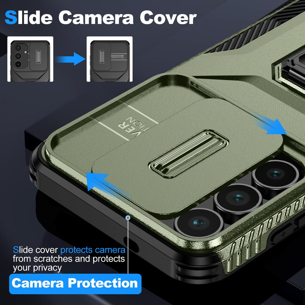 For Samsung Galaxy S25 FE Case Camshield Kickstand TPU+PC Anti-Slip Phone Cover