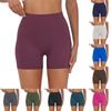 Women's Fashion Solid Color V Waist Pleated Peach Hip Yoga Shorts Sports Running Fitness Tight Fitting Three Quarter Pants
