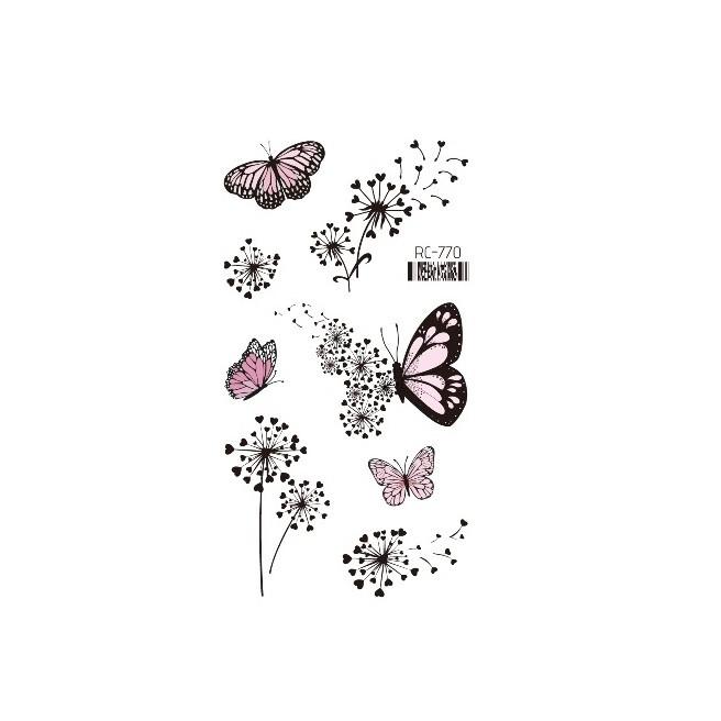 Dark Butterfly Sexy Waterproof Temporary Tattoo Sticker India Women Back Waist Flash Tatoo Girl Body Art Fake Tattoos Realistic