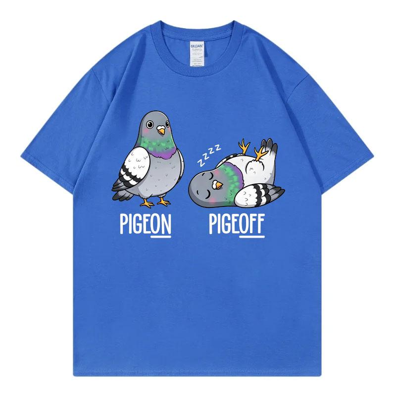 Pigeon On Pigeon Off Funny Bird Meme Tshirt High Quality Fashion Oversized T Shirt Unisex Unisex Casual 100cotton Summer Tshirts