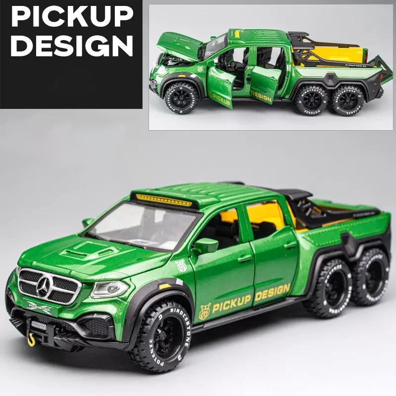 1/28 Benzs X-CLASS EXY 6X6 Пикап Симуляция Сплав Модель Автомобиля Металлическая Игрушечная Машина Звук Свет Инерционная Модель Игрушки Для Мальчиков Игрушки Со Светом