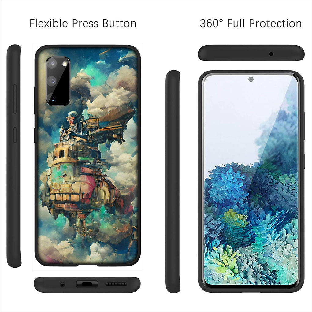 Чехол для iPhone 16 15 Xiaomi Redmi Note 14 13 12 11 Pro Max X 8 16e Samsung Galaxy S25 S24 S23 Moto OPPO Huawei Howls Ходячий замок Чехол для телефона