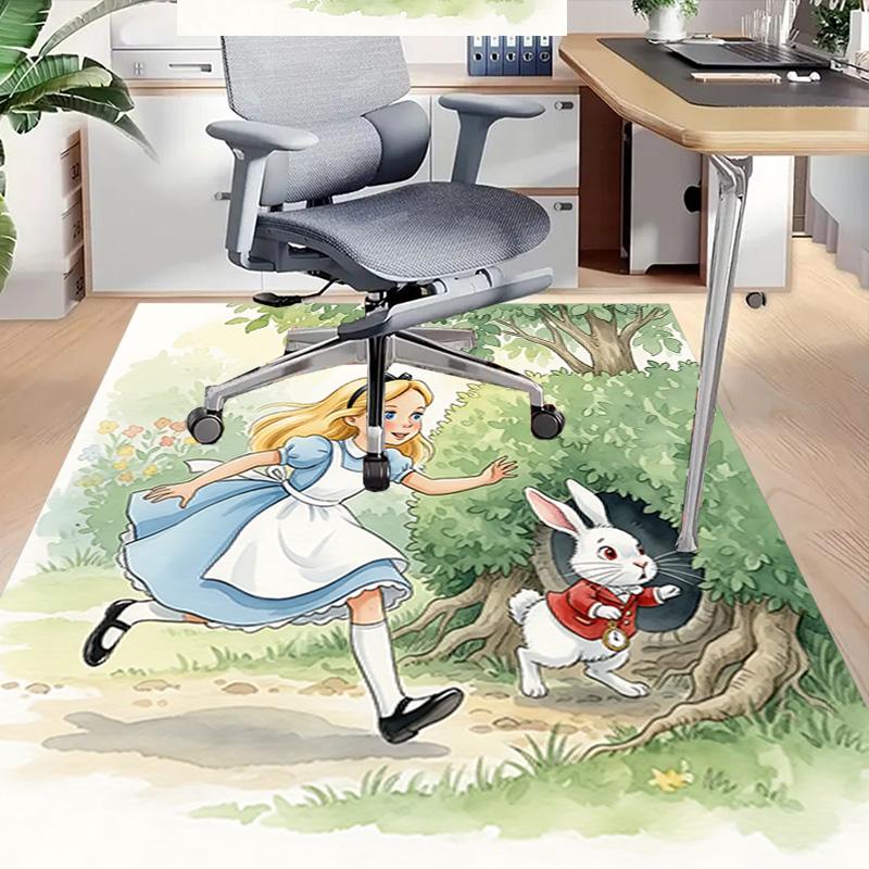 1pc Alice Rabbit Carpet for Playroom Bedroom Living Room Sofa Home Decor,kids Game Area Rug Non-slip Floor Mat Y728104