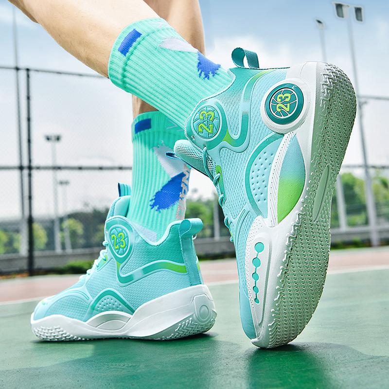 Новые износостойкие баскетбольные кроссовки для мужчин дышащие противоскользящие амортизирующие студенческие повседневные спортивные кроссовки молодежный тренд
