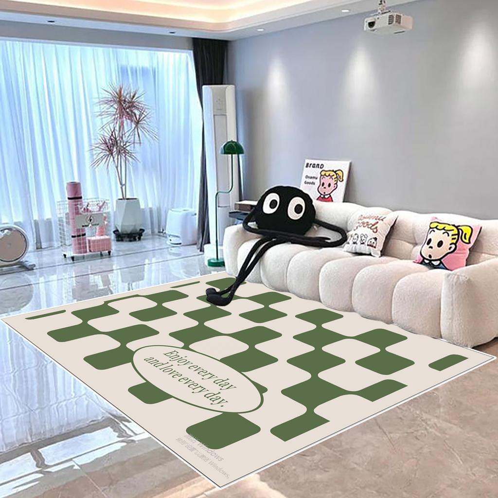 Carpets for Living Room Black and White Plaid Simple Rug Modern Beige Home Decoration Bedroom Carpet Large Area Soft Floor Mat