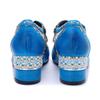 4.5CM Weave Jacquard Cloth Kntted Sheepskin Leather Print High Big Size 42 Luxury Elegant Ethnic Summer Women Shoes