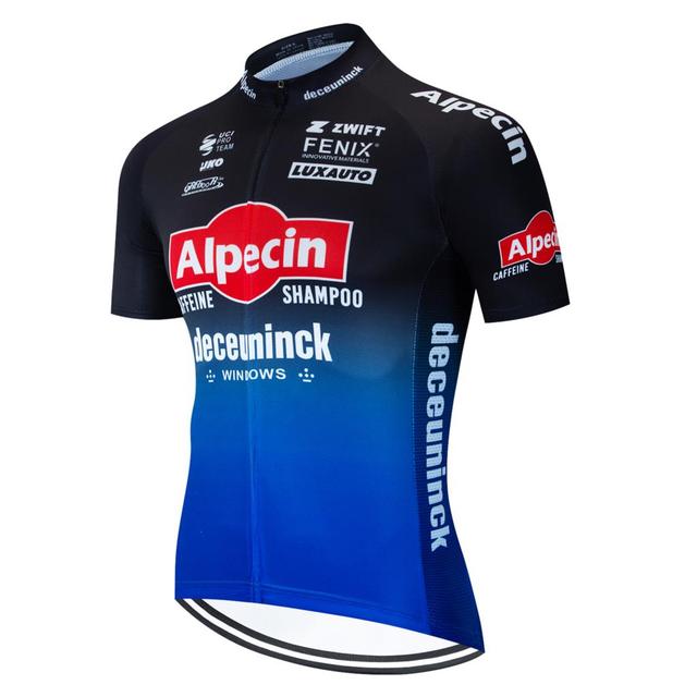 Мужской комплект велоджерси Alpecin MTB с шортами с лямками - Дышащая, влагоотводящая ткань, спортивная посадка, лето