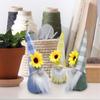 Cute Gnome Decoration Yellow Sunflower Plush Statues Handmade Weaving Faceless Ornament Desktop Decor 2025 Spring Decor