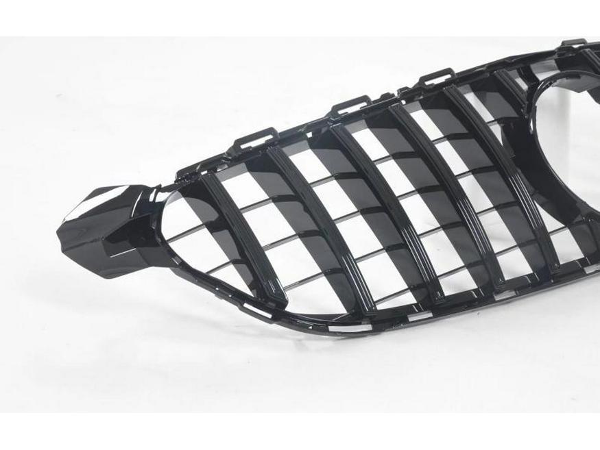 Compatible 15-18 W205 C63 GT Vertical Bar Front Grille Radiator Cover Air Intake High/Low Configuration.